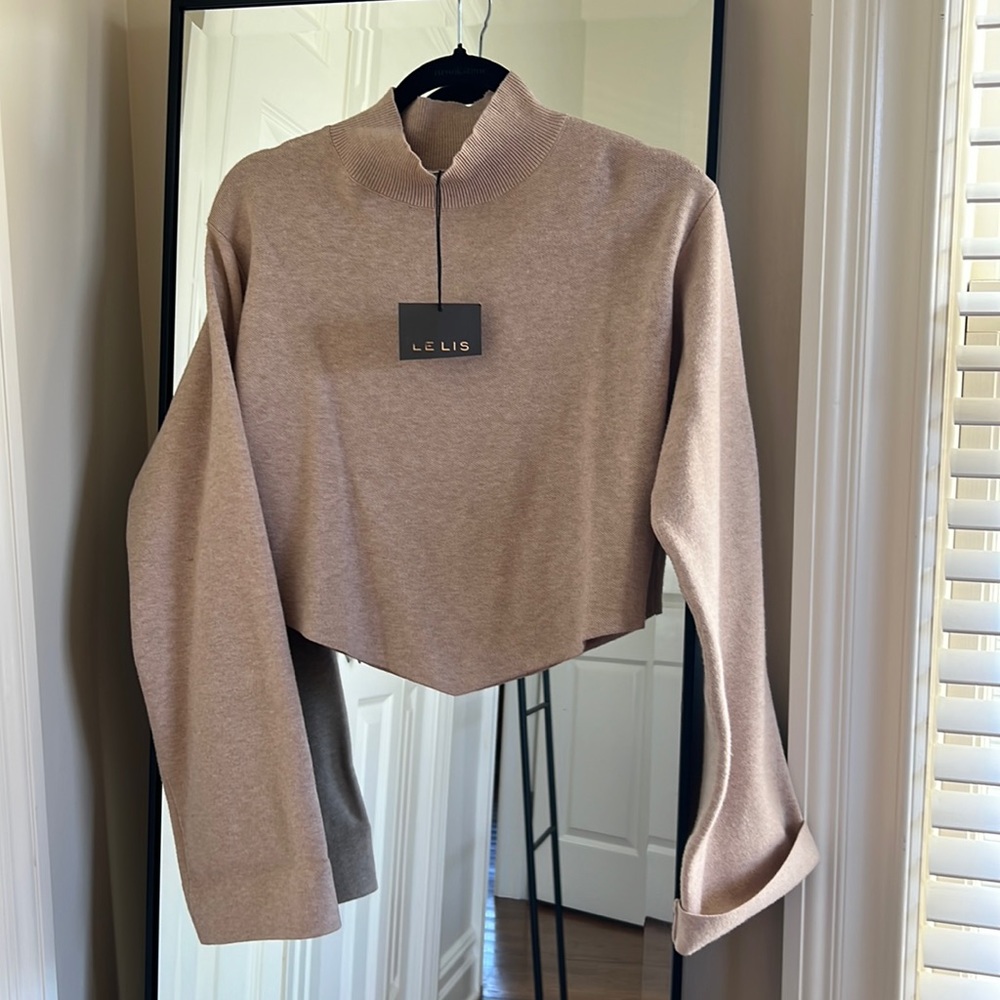 High Neck Beige Boutique Sweater